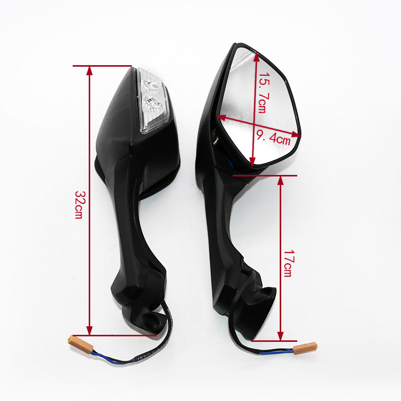 Motorcycle Rearview Mirror Is Suitable For ZX10R - Modified Mirror With Light