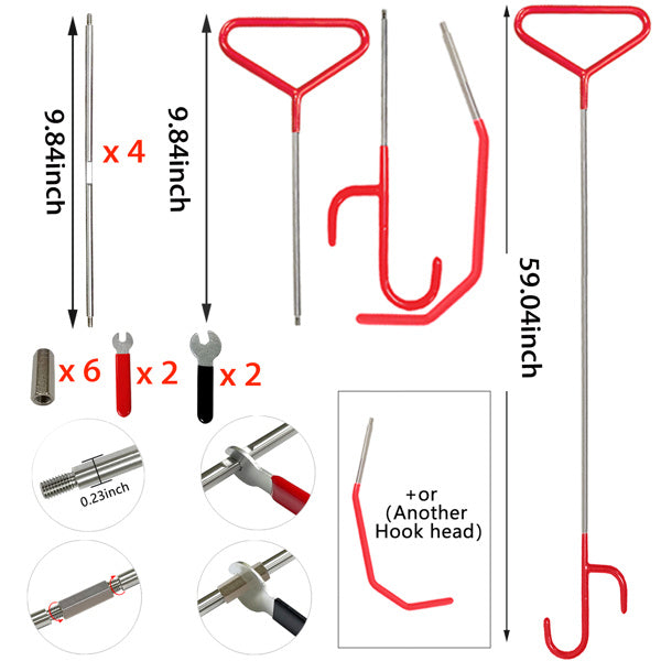 34 Piece Car Tool Set Car Trim Removal Tool Double Prongs U-Hook Puller Set
