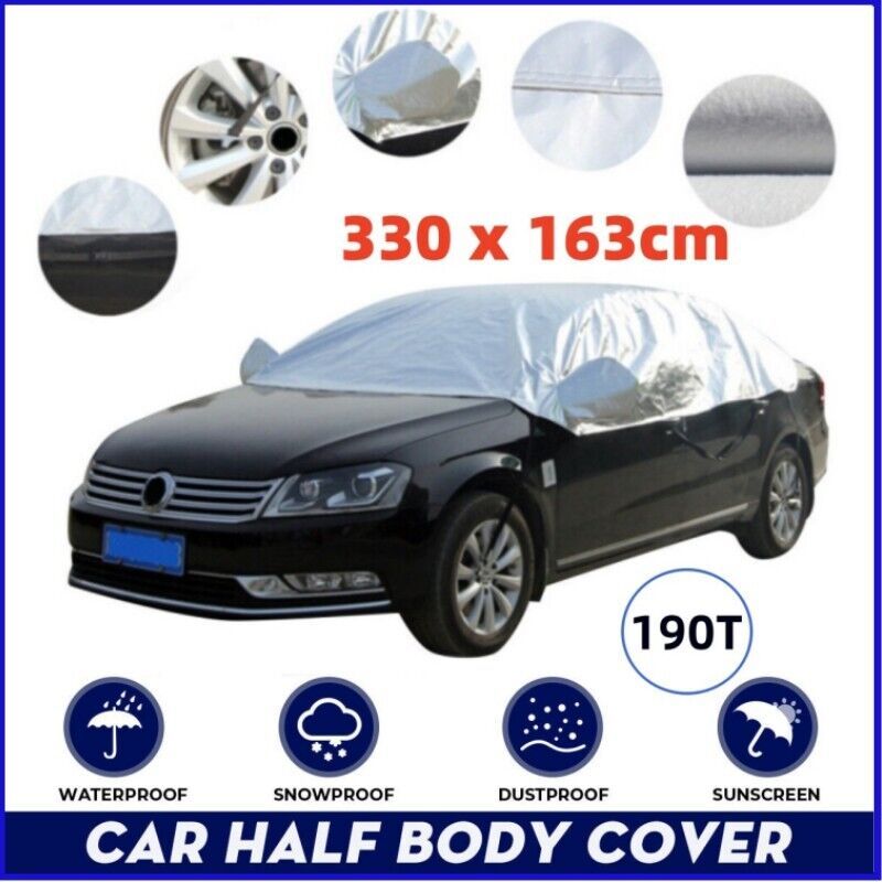 Half Car Cover Top Roof Sun UV  Rain Protection Waterproof Outdoor Universal 190T