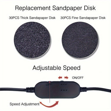 Electric Foot Protection Machine, 60 Pieces Of Sandpaper, Adjustable Speed To Change Sandpaper, Foot Care For Men, Women And Barefoot Walkers, Remove Dead Skin And Calluses On The Soles Of The Feet