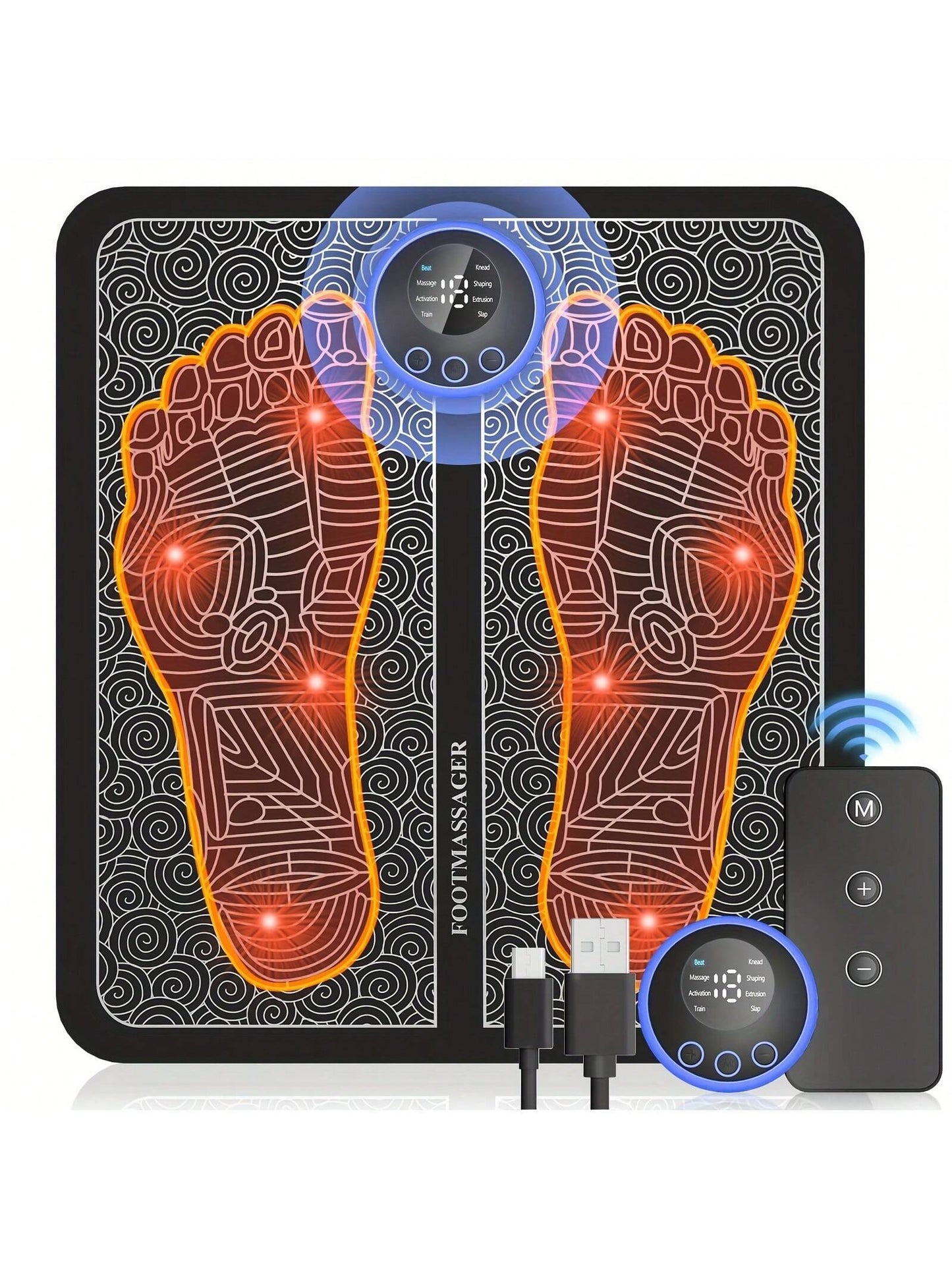 Neuropathy Foot Massager, Foot Pain Massage Pad, Muscle Relaxation, Portable Foot Massage Pad, Remote Control Foot Massager Stimulator