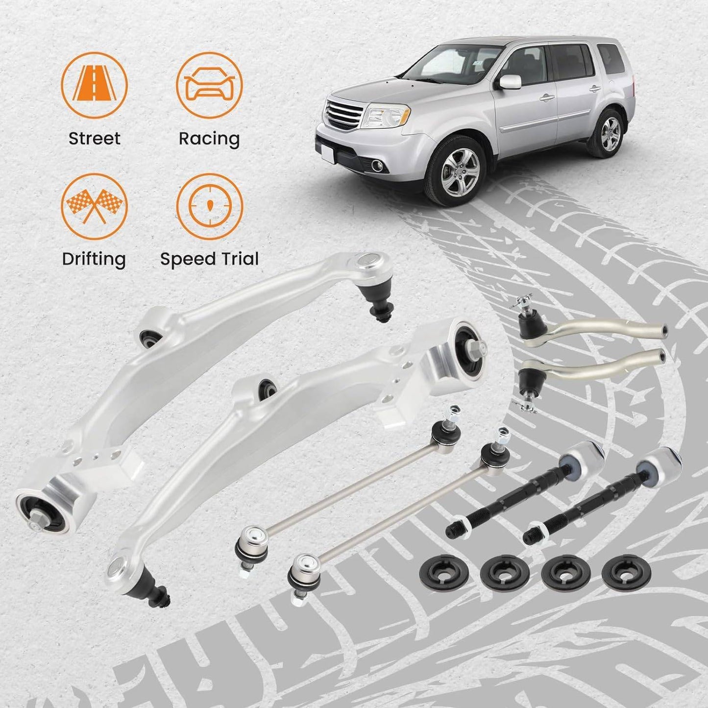 8 PC Front Suspension Kit For Pilot 2009-2015