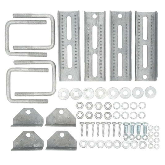 Galvanized Swivel Bunk Bracket Kit Adjustable Sturdy Construction for 3x3 Boat Trailer Cross Member