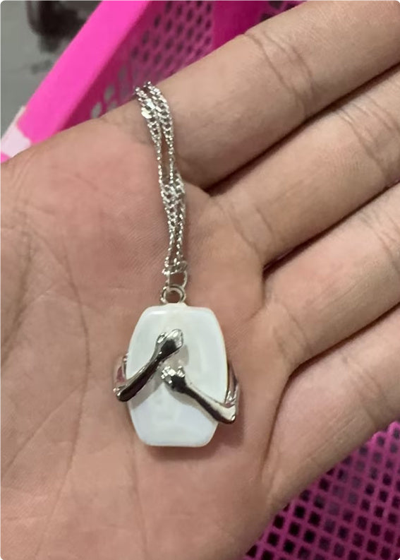 Collier pendentif couple en perles baroques carrées uniques, cadeau de Saint-Valentin pour amoureux, bijoux de fête