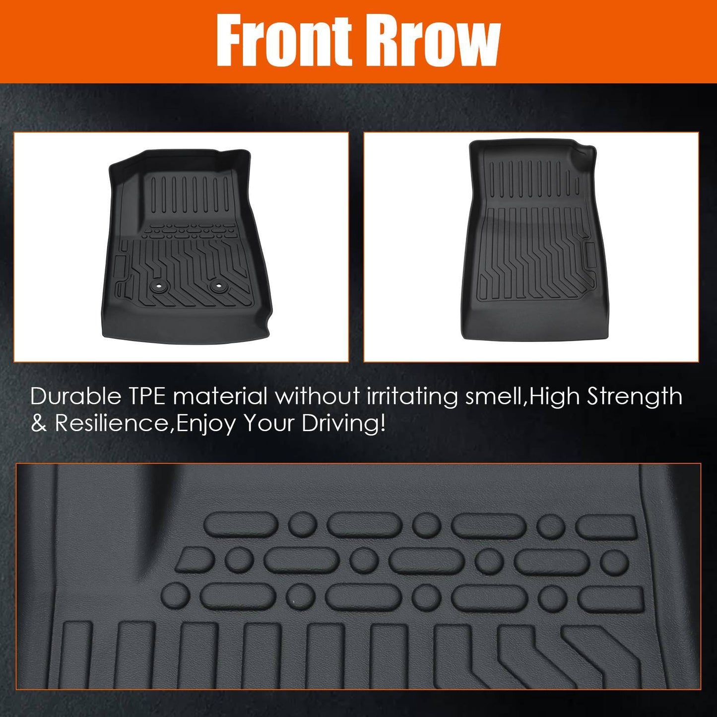 TPE Rubber Car Floor Mats For 15-22 GMC Canyon Colorado Crew Cab No Fit Extended Cab