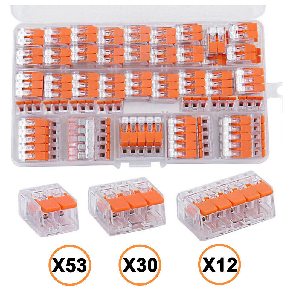 95x For Wago 221 Electrical Connectors Wire Block Clamp Terminal Cable Reusable-