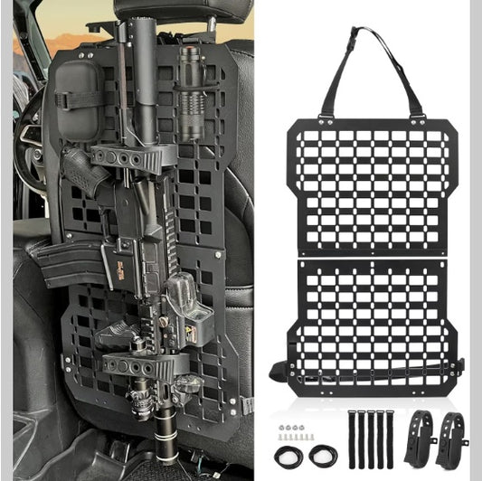 Universal Seat Back Molle Panel Organizer With Gun Holder