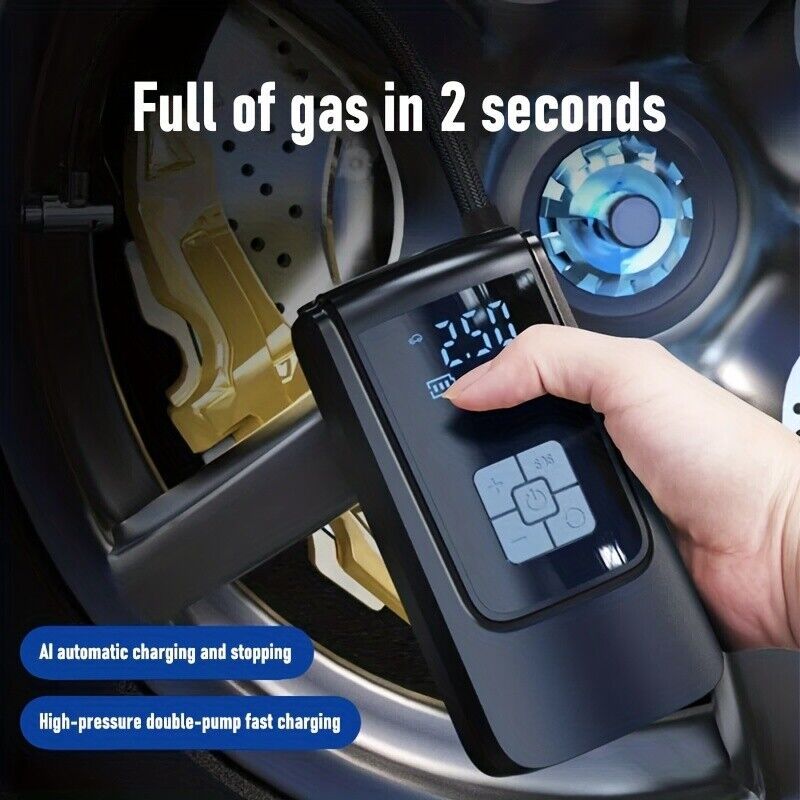 Cordless Digital Car Tyre Inflator USB Rechargeable Tire Air Compressor