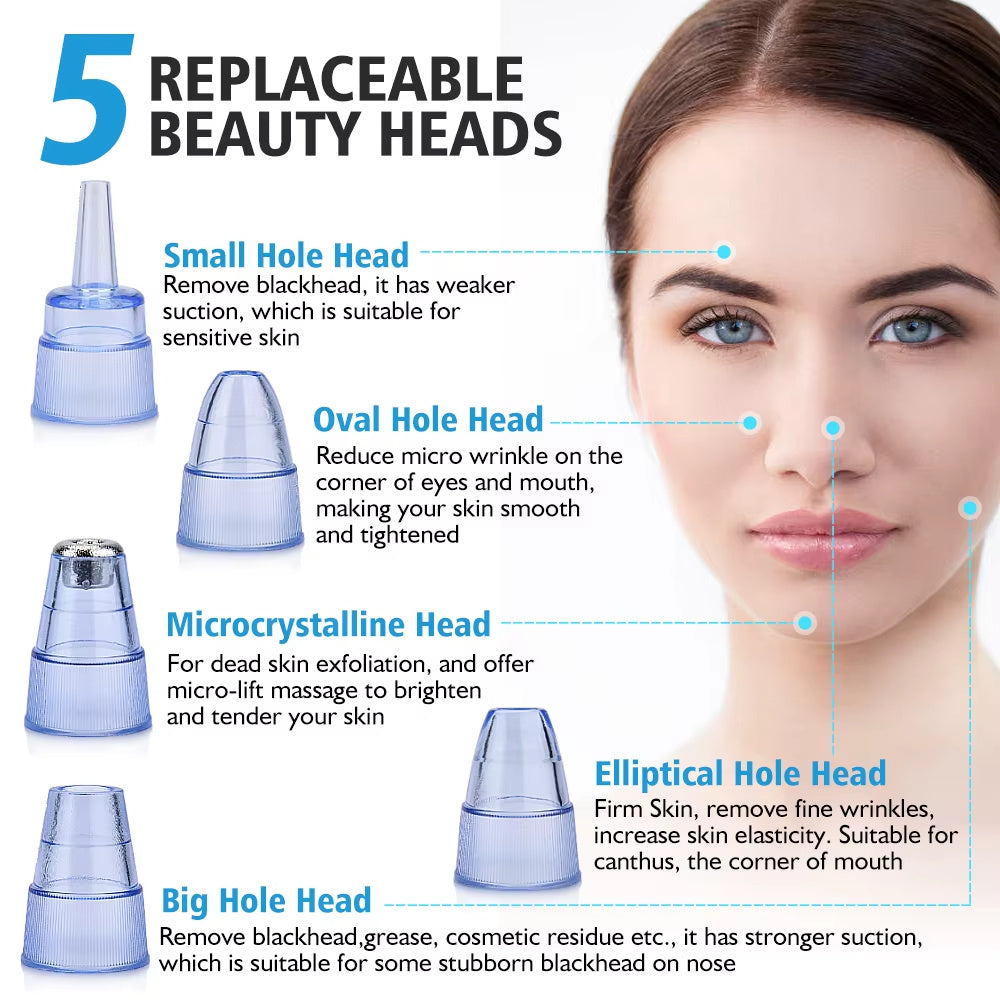 Blackhead Remover Pore Acne Pimple Removal Face T Zone Nose Water Bubble Cleaner Vacuum Suction Facial Diamond Steamer Oil Dirty