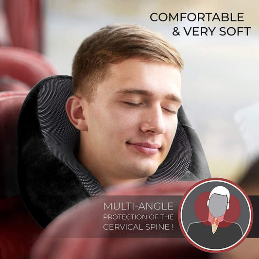 Memory Foam Travel Pillow Neck Pillow 360 Degree Headrest With Storage Bag