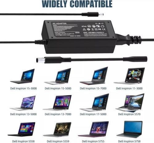 GENUINE LAPTOP CHARGER 19.5V-3.34A, 65W  WITH POWER LEAD 7348 3000 3138 NEW