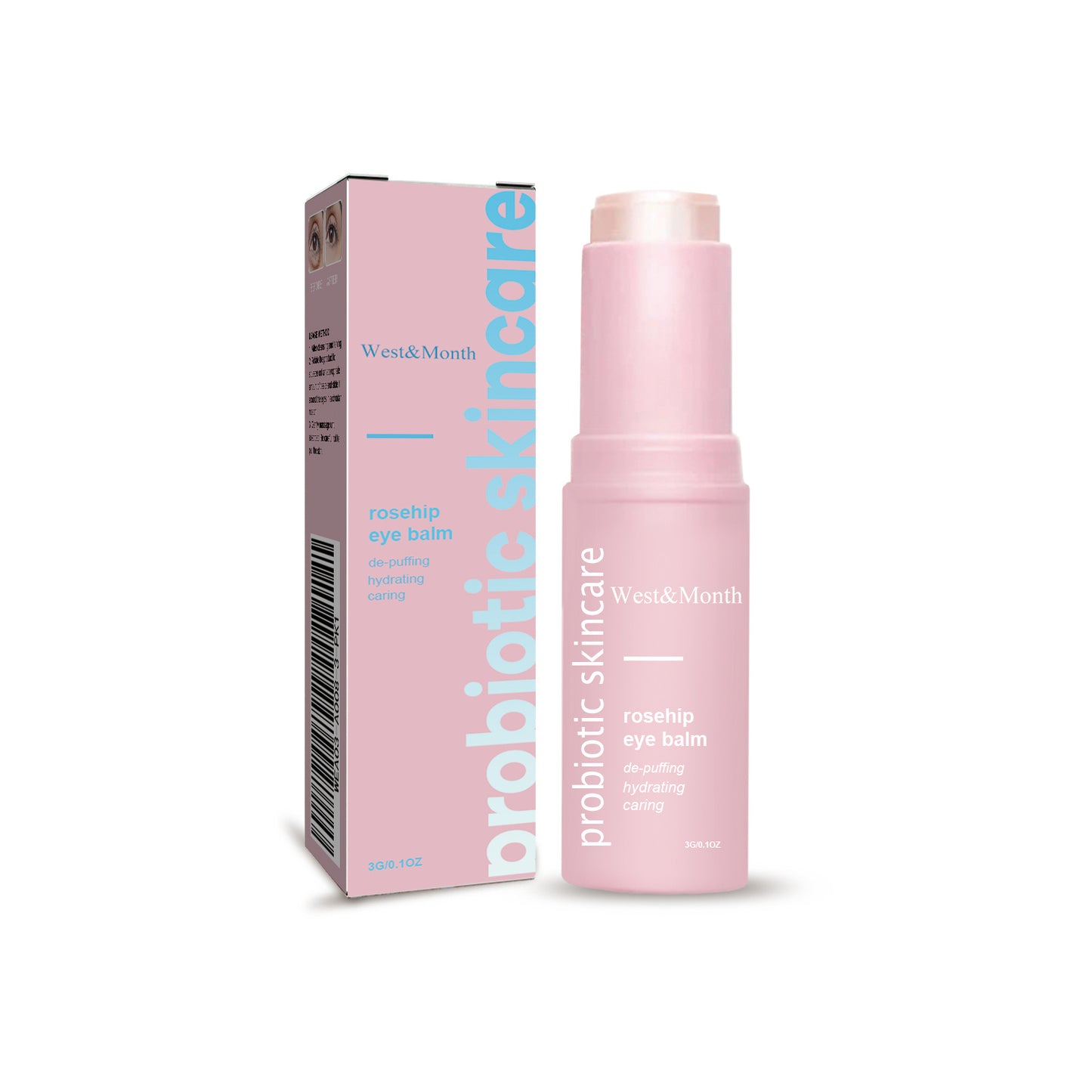 West&Month Rosehip Eye Cream Stick For Periocular Moisturization, Hydration, Fine Line Reduction, Dark Circle Mitigation, And Lifting And Firming The Eye Area