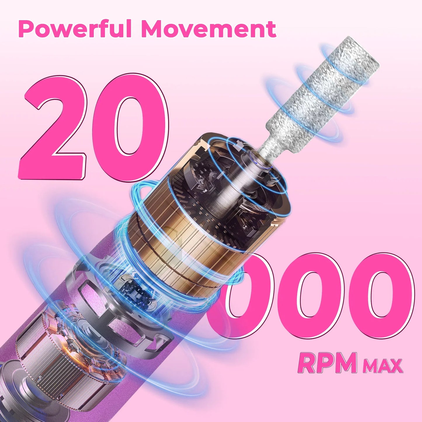 Portable Electric Nail Drill, Professional Nail File Kit For Acrylic, Gel Nails, Manicure Pedicure With Nail Drill Bits Sanding Bands Rose Gold