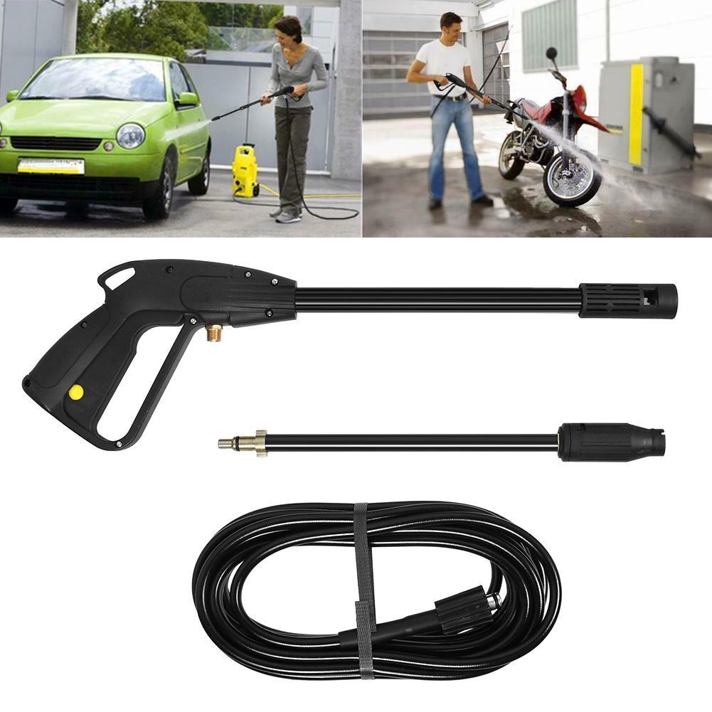 High Pressure Power Washer Spray Gun Jet Lance Trigger Wash Wand & 8M Hose Kit