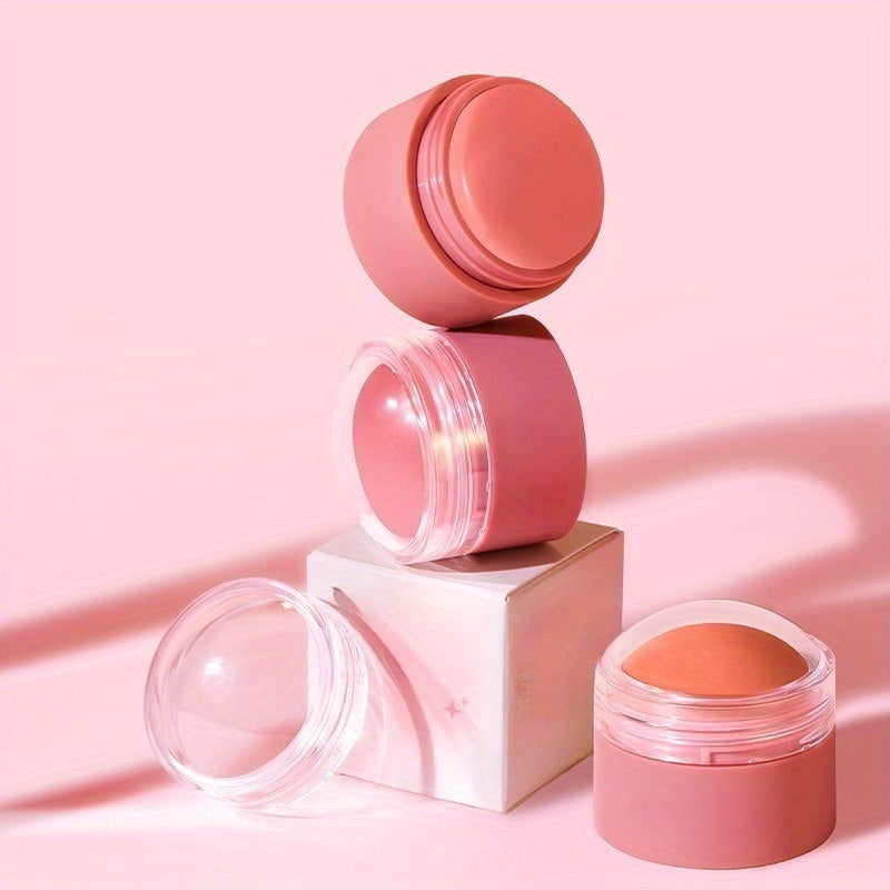 Round Blush Cream For Women's Single-color Nude Makeup, With Long-lasting Color, Natural Matte Finish And Enhanced Complexion