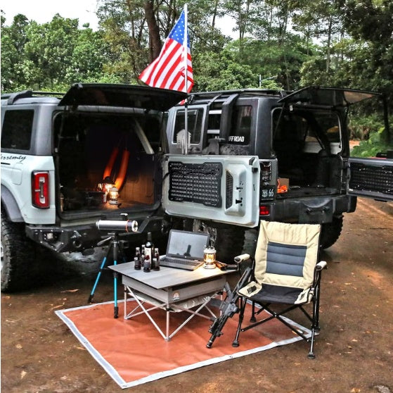 OFF ROAD Tailgate Storage Panel Tailgate Molle Panel Steel Cargo Shelf Storage Luggage Holder Carrier For Ford Bronco Accessories 2021 2022 2023 2 4 Doors